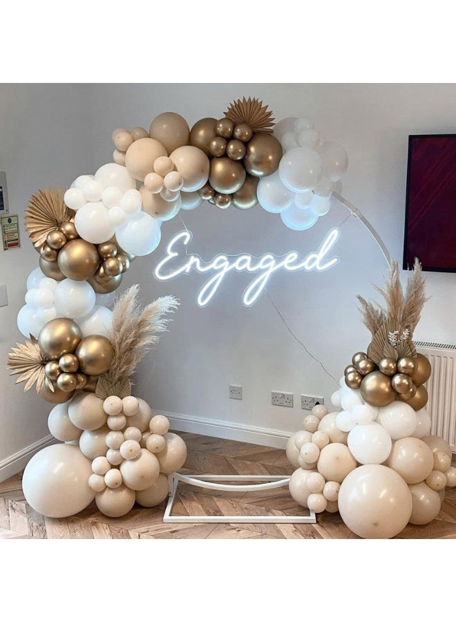 Sand White Balloon Garland Kit,132Pcs White Sand Balloon Arch Garland Kit with Different Sizes 18 12 10 5 Inch Cream Beige Latex Balloon for Birthday Party Decoration,Baby Shower,Graduation,Wedding - Image 3