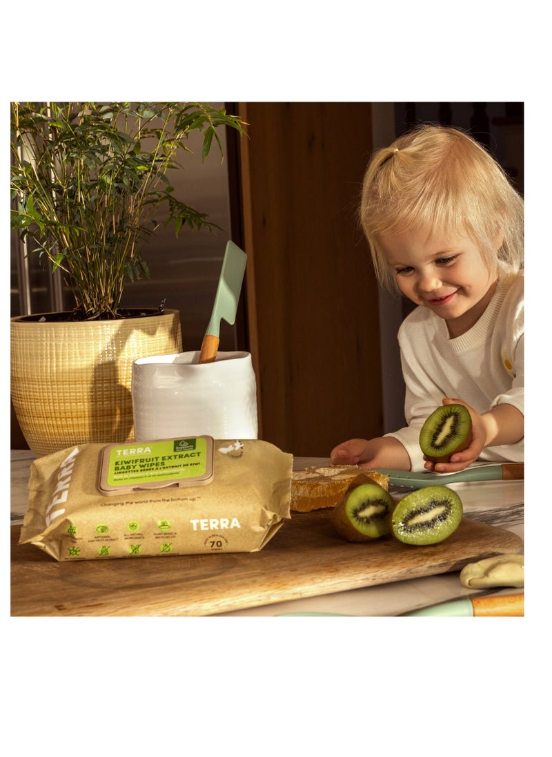 Terra - Bamboo Baby Wipes With Kiwifruit Extract  And Pure New Zealand Water 100 Percent Biodegradable - Bamboo Fiber Unscented Baby Wipes for Sensitive Skin (Pack of 12) - Image 1
