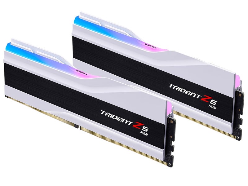 G.SKILL Trident Z5 RGB Series DDR5 RAM (Intel XMP 3.0) 96GB (2x48GB) 6400MT/s CL32-39-39-102 1.35V Desktop Computer Memory U-DIMM - Matte White (F5-6400J3239F48GX2-TZ5RW) - Image 1