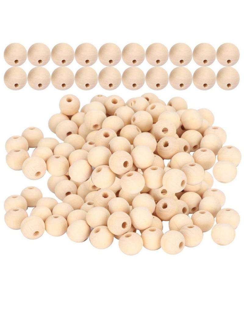 AIWANTO - Natural Wooden Beads, Natural Round DIY Wooden Beads, Curtain Beads Rosary Beads for Family Friends Necklaces Necklaces (16mm-40pcs) - Image 1