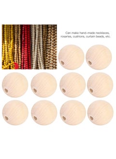 AIWANTO Natural Wooden Beads, Natural Round DIY Wooden Beads, Curtain Beads Rosary Beads for Family Friends Necklaces Necklaces (16mm-40pcs)  - Image 2
