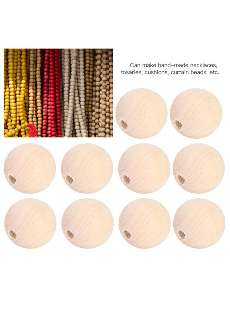 AIWANTO - Natural Wooden Beads, Natural Round DIY Wooden Beads, Curtain Beads Rosary Beads for Family Friends Necklaces Necklaces (16mm-40pcs) - Image 1