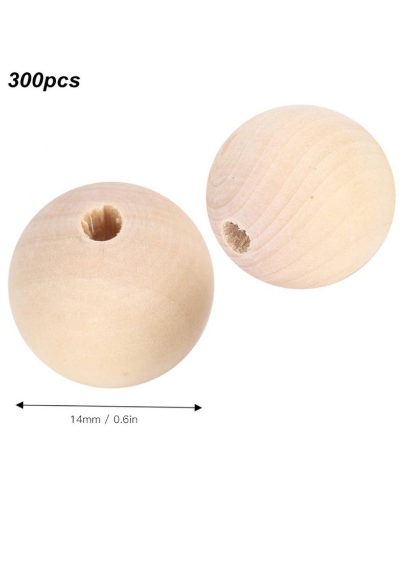 AIWANTO - Natural Wooden Beads, Natural Round DIY Wooden Beads, Curtain Beads Rosary Beads for Family Friends Necklaces Necklaces (16mm-40pcs) - Image 1
