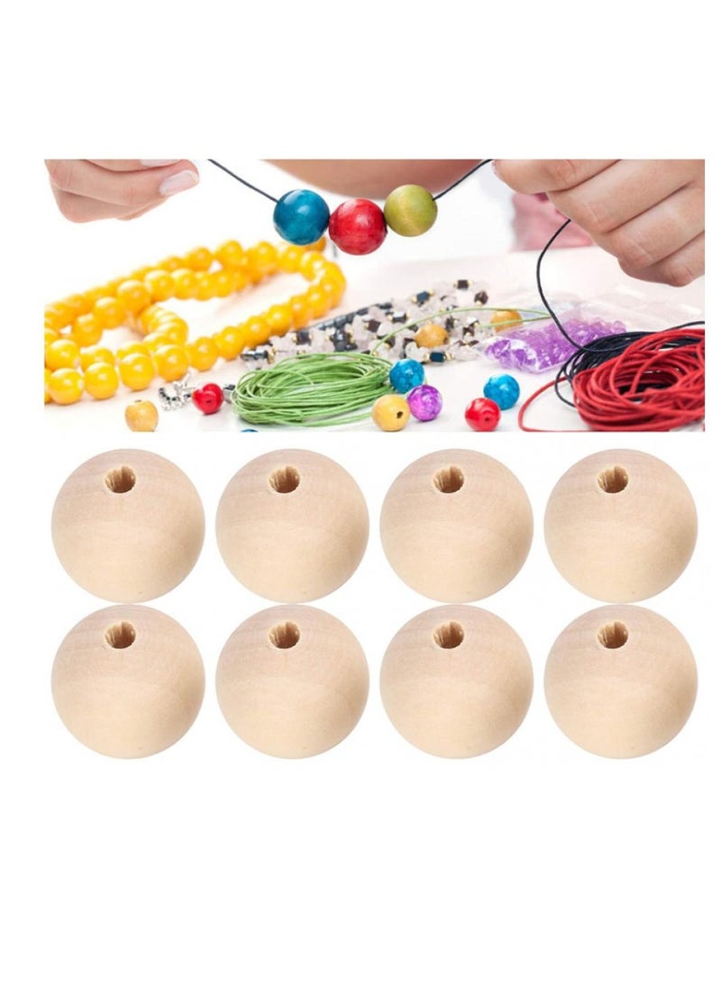 AIWANTO - Natural Wooden Beads, Natural Round DIY Wooden Beads, Curtain Beads Rosary Beads for Family Friends Necklaces Necklaces (16mm-40pcs) - Image 1