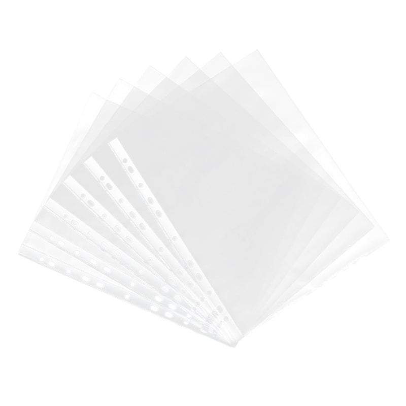 100 Pcs A4 Clear Sheet Protectors 11 Hole Document Folder Sleeves For Office File Organizing - Image 2