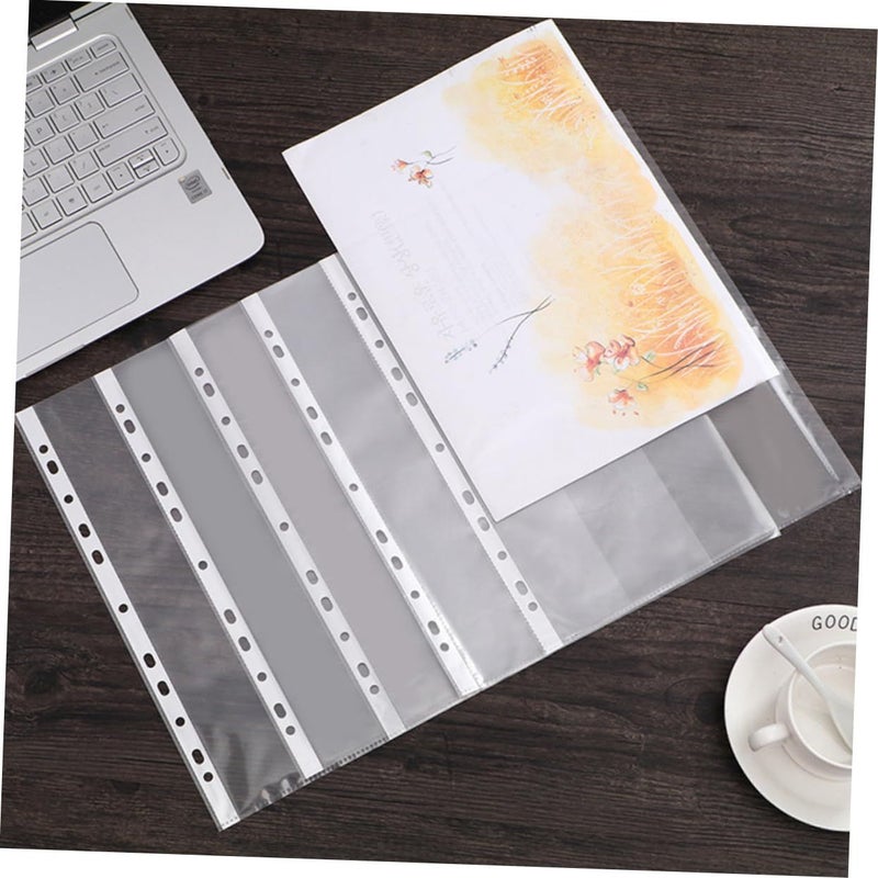 100 Pcs A4 Clear Sheet Protectors 11 Hole Document Folder Sleeves For Office File Organizing - Image 5