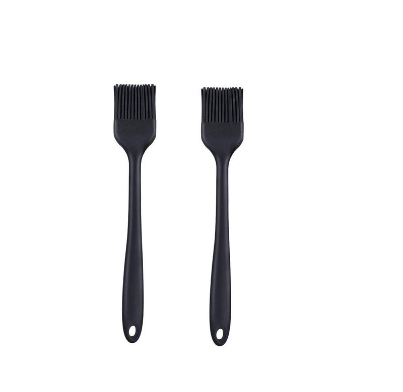 Baskety Silicone NonStick Heat Resistant Spatula Multi Purpose Tools for Kitchen Cooking Set of 2 BlackSilicone Basting Brush 21cm - Image 1
