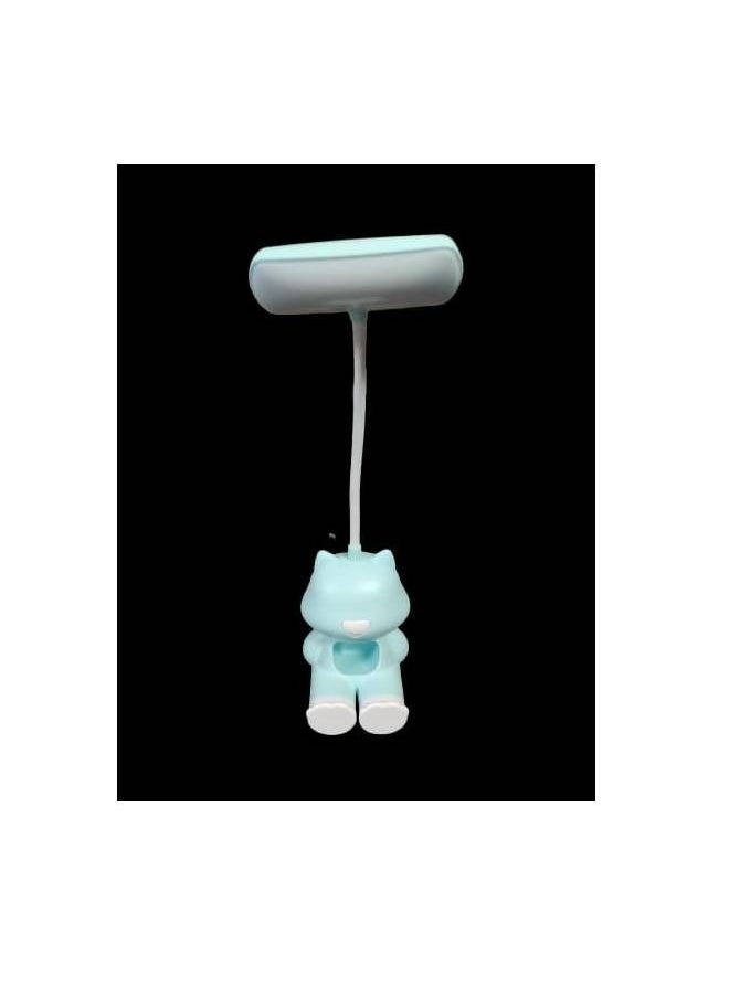 fashionhome - 1-Piece Multifunction Bear Shape Table Lamp Flexible Adjustable Wire Desk Lamp with Storage USB Charging Mobile Holder Night Light - Image 1