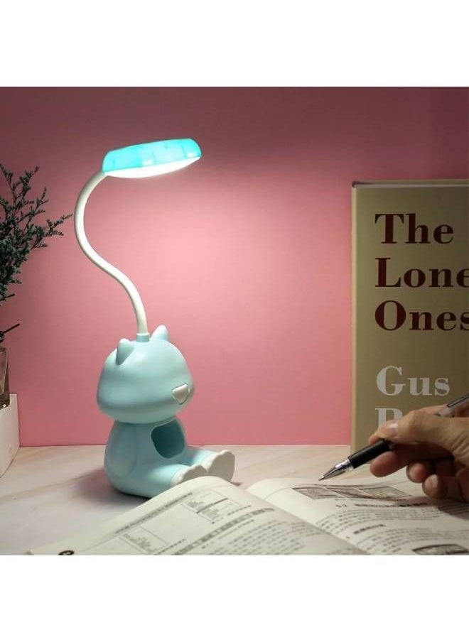fashionhome - 1-Piece Multifunction Bear Shape Table Lamp Flexible Adjustable Wire Desk Lamp with Storage USB Charging Mobile Holder Night Light - Image 1