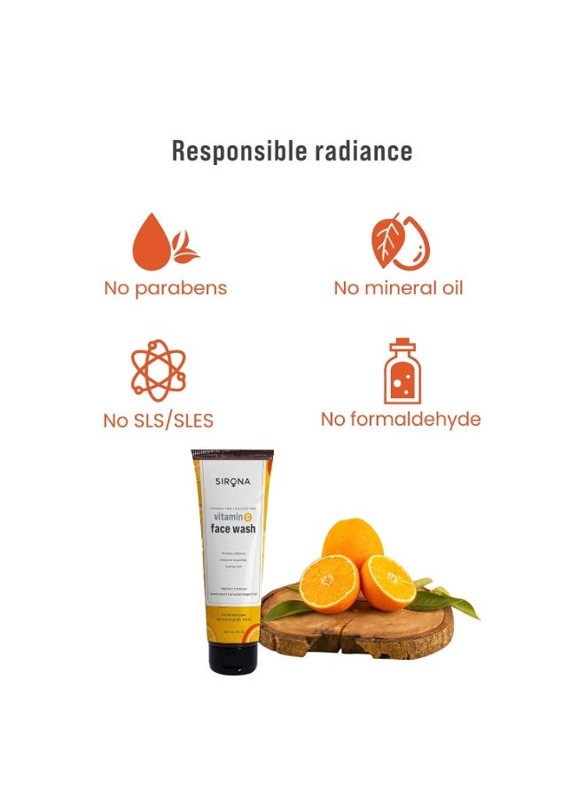Sirona Vitamin C Face Wash for Men & Women – 125 ml (Pack of 1)| Suitable For All Skin Type |Natural Ingredients for Face Cleansing| Provides Radiance, Removes Impurities & Soothes Skin - Image 3