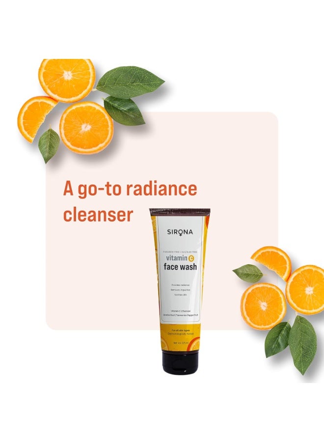 Sirona Vitamin C Face Wash for Men & Women – 125 ml (Pack of 1)| Suitable For All Skin Type |Natural Ingredients for Face Cleansing| Provides Radiance, Removes Impurities & Soothes Skin - Image 4