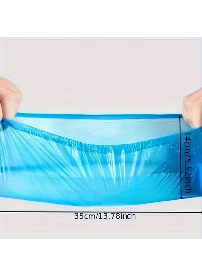 Blue Disposable Shoe Covers 100 Pcs Non Slip Hygienic Medical Grade - Image 2