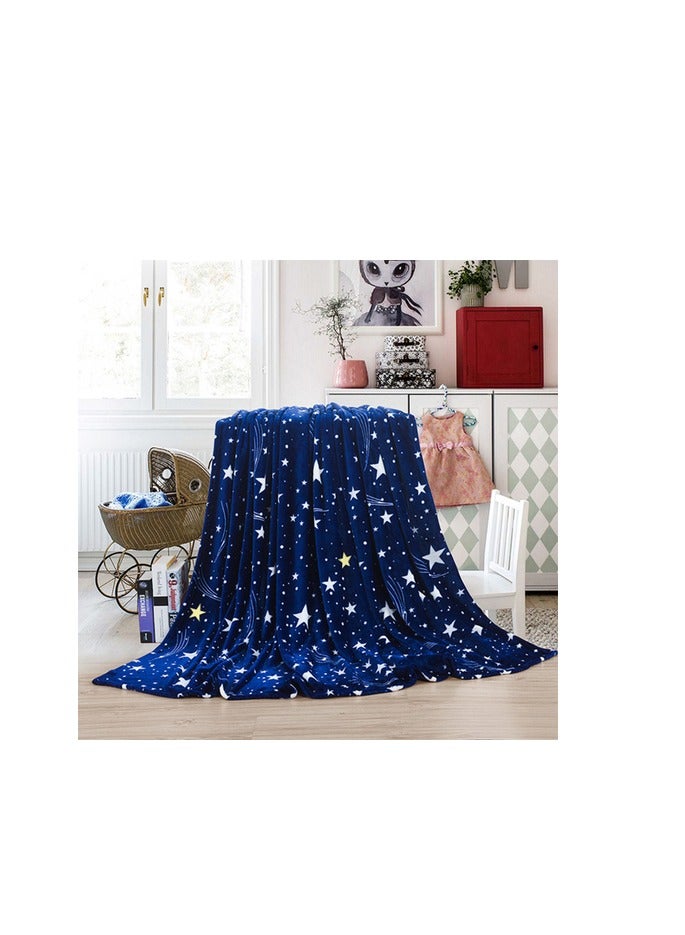 PROMASS Silky Soft Single Blanket Stars Printed Flannel Throw for Sofa - Image 4