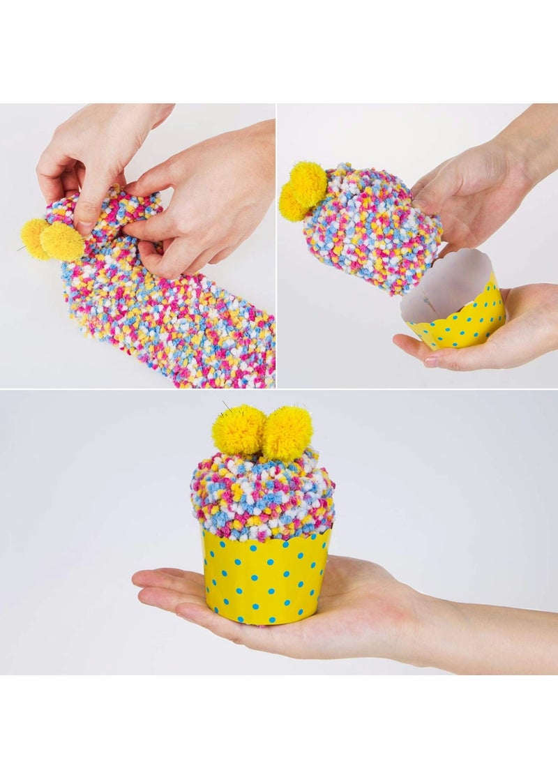 SYOSI Socks for Women, Girl Fuzzy Fluffy Winter Slipper Soft DIY Gift Birthday With Cupcake Boxes 3 Pairs - Image 4