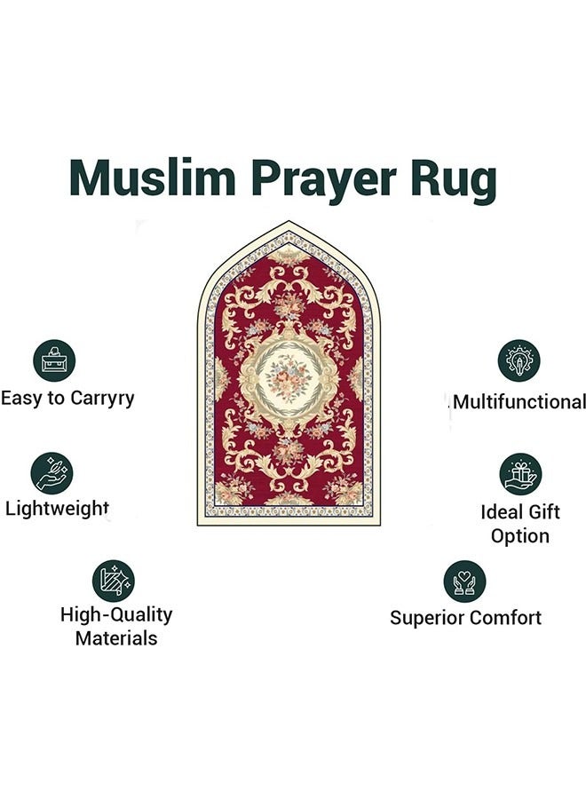 JCB CHIC Muslim Prayer Rug Islamic Mat,70 * 120 cm Fringe Prayer MatMuslim Gift for Women Men,Soft Islamic Prayer Rug,Prayer Carpet Mat,Soft Mat Islam Gifts Set,Cotton Fabric L2527 - Image 2