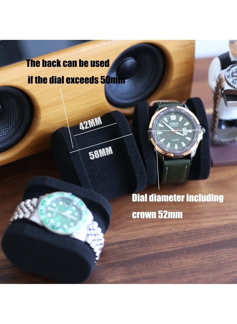 صندوق لفافات سفر للساعات لساعتين، منظم صندوق الساعات، حامل عرض تخزين محمول للساعات الكبيرة حتى 60 مم - Image 3