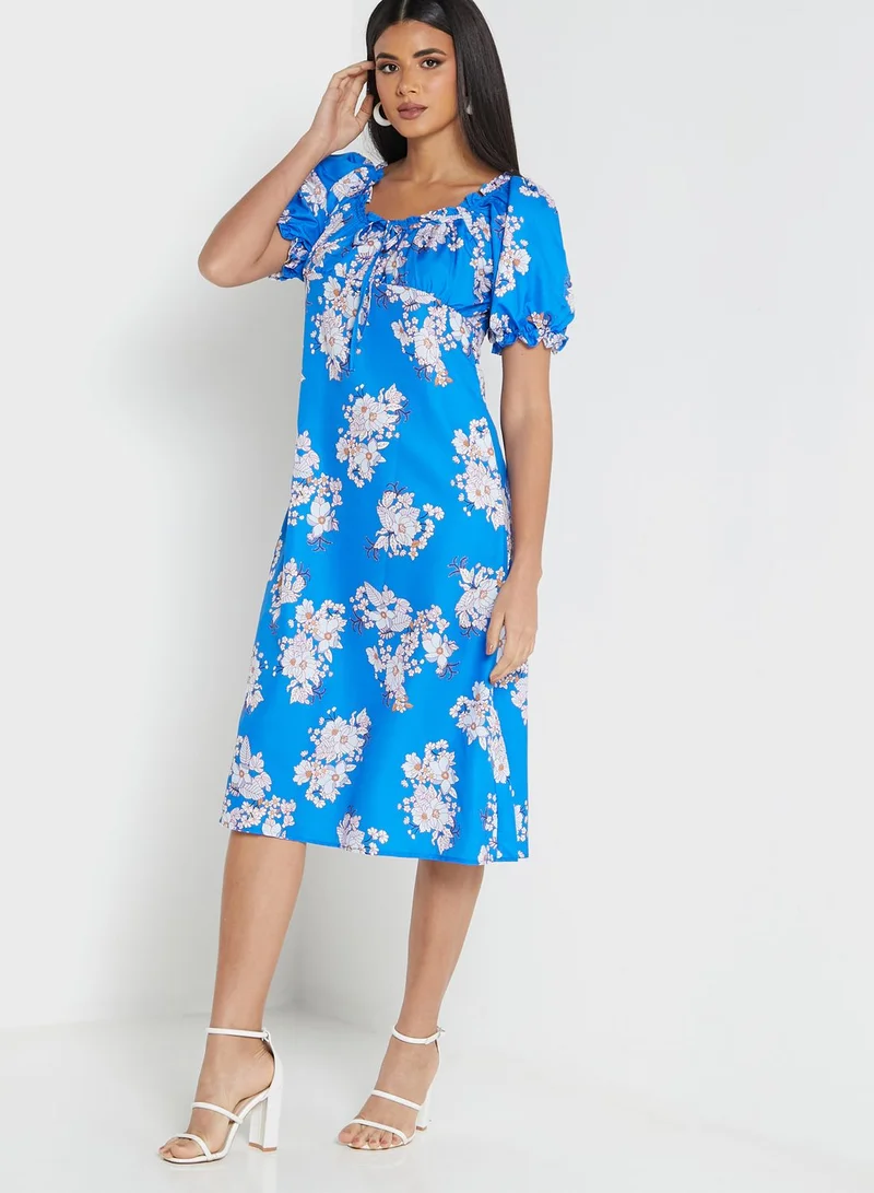 ELLA Round Neck Printed Dress