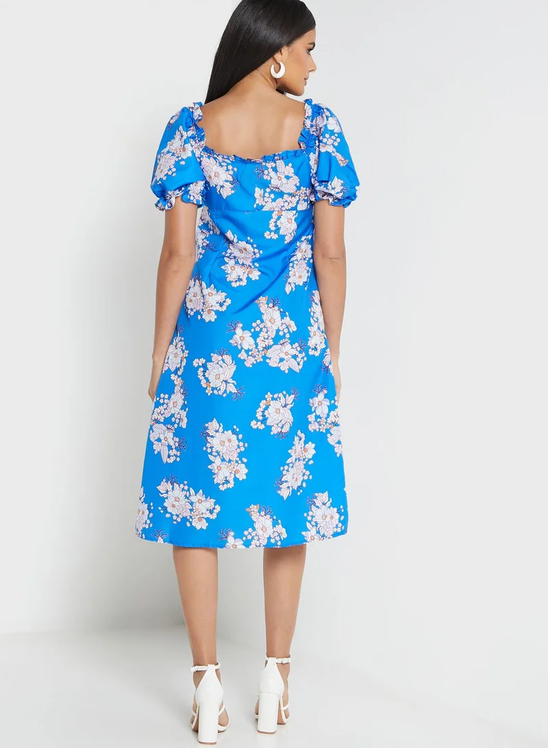 ELLA Round Neck Printed Dress