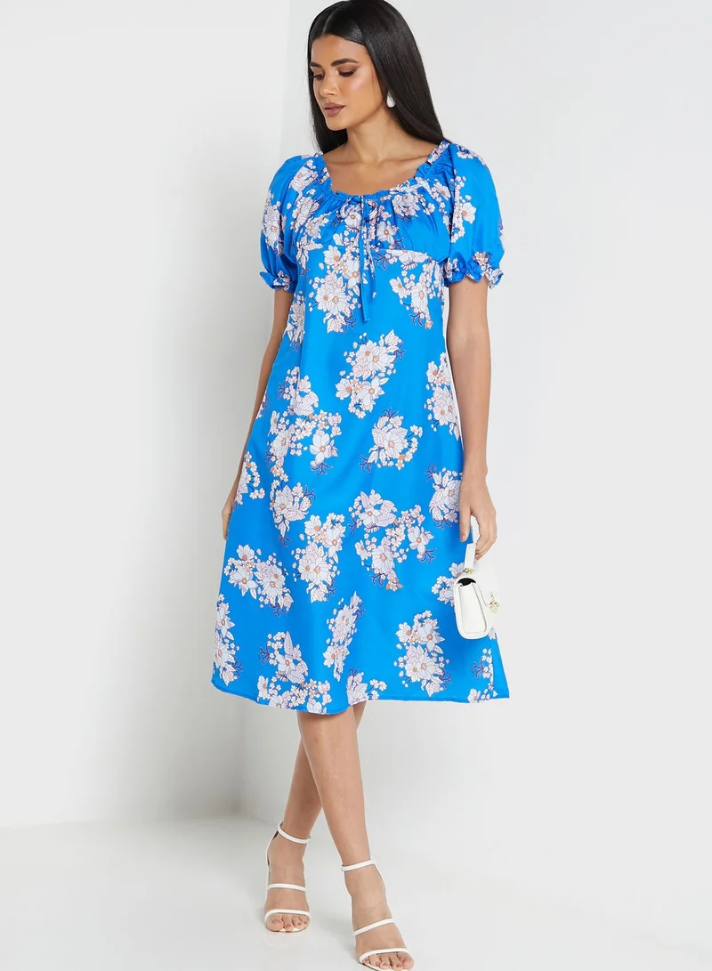 ELLA Round Neck Printed Dress