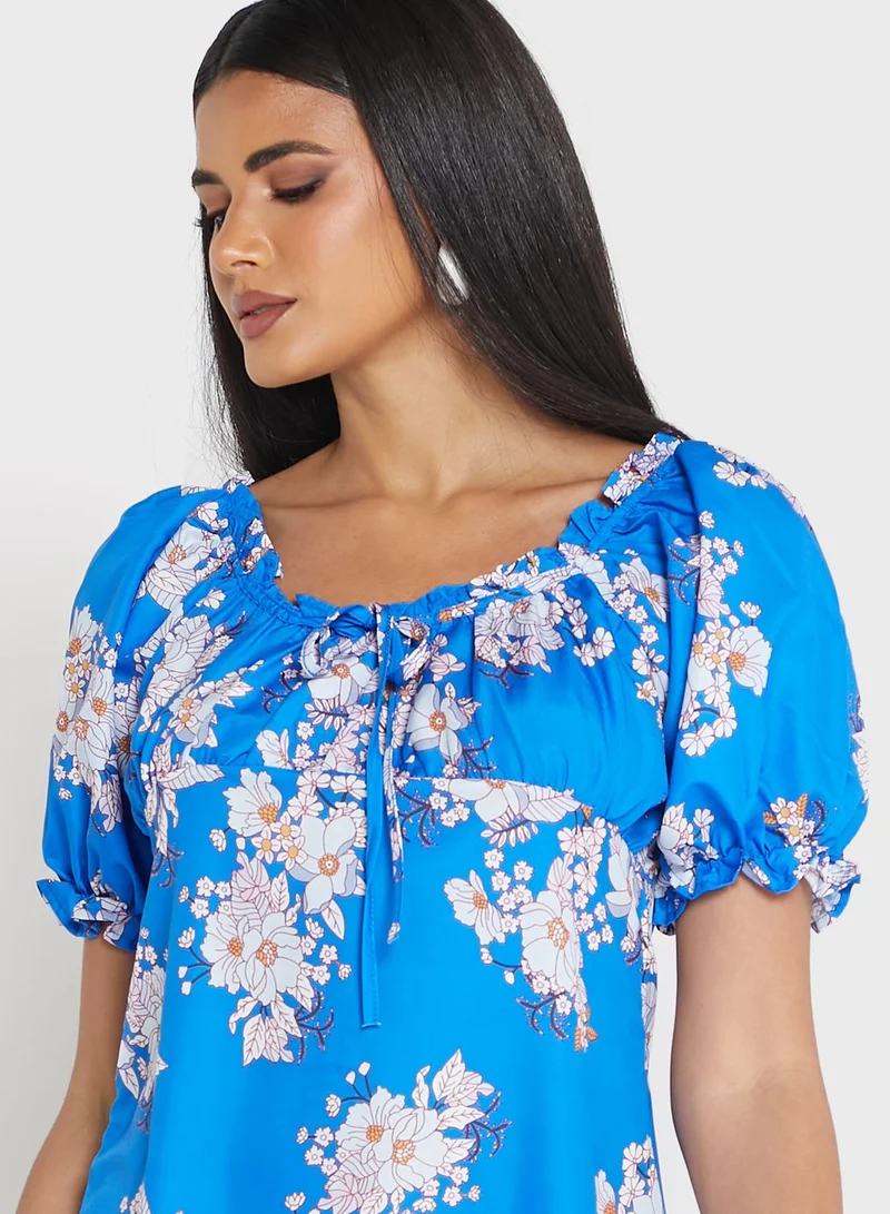 ELLA Round Neck Printed Dress