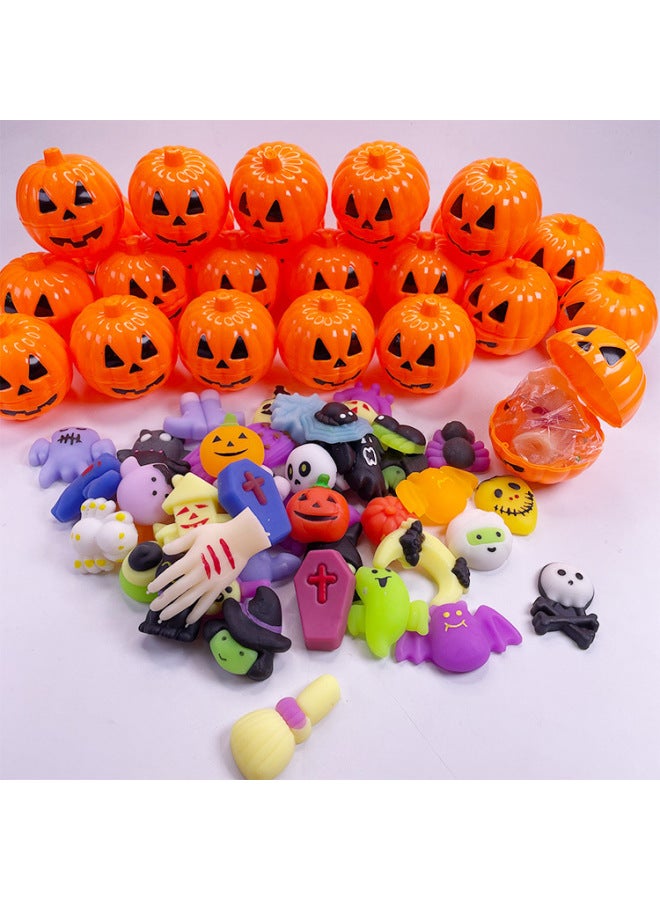 Cross Border Halloween Pinch Fun Toy Trick Mini Pumpkin Bucket Decompression Party Gift Set Blind Box Toy-Color:D [bagged, 24 Pumpkins +24 Pinching Music]] - Image 5