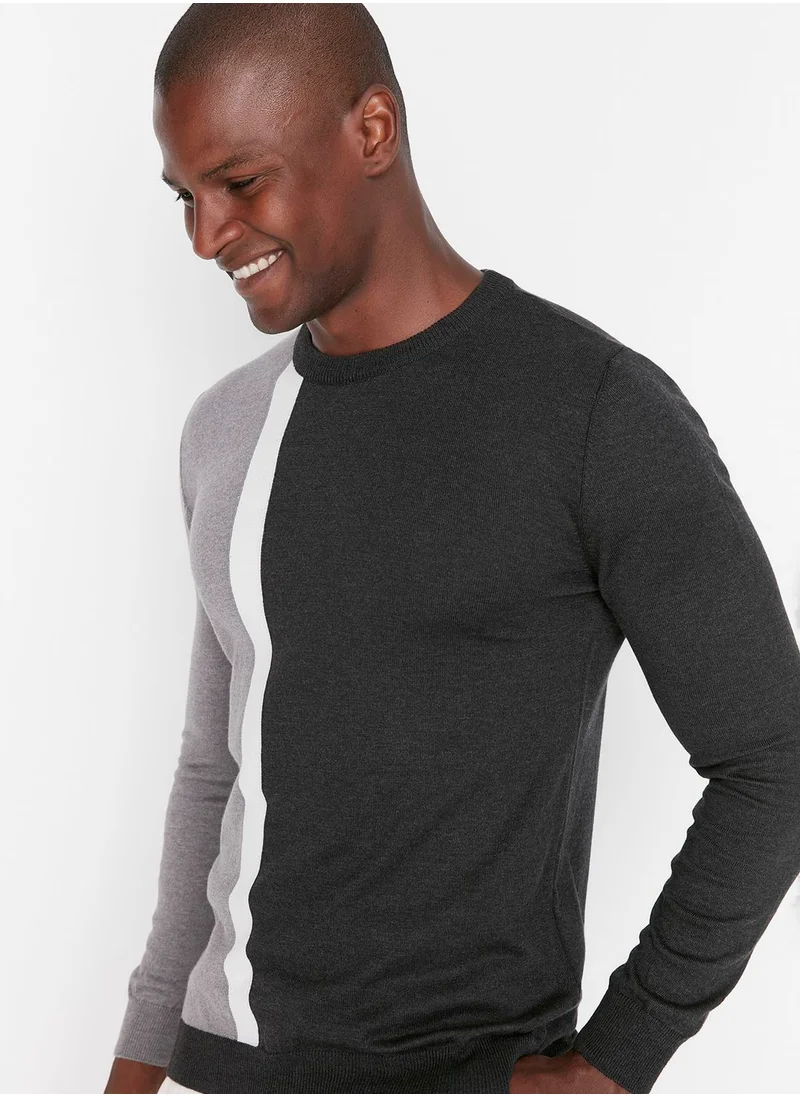 trendyol Color Block Knitted Sweater