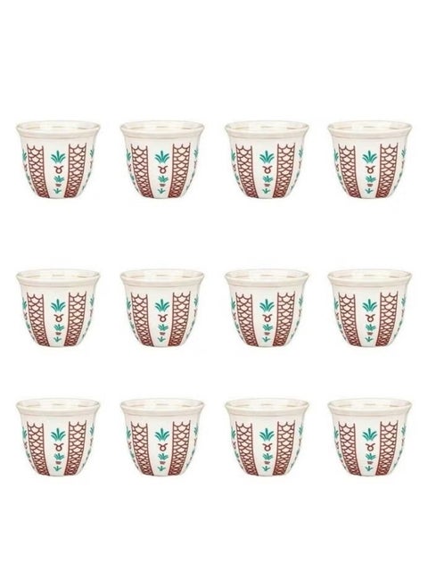 12-pces Cawa Cups White/Green/Red 60Ml | 90 ML / 120 ML