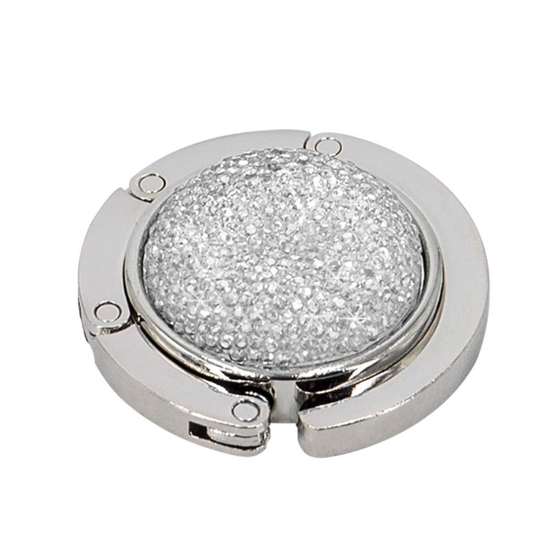 Tanosii Foldable Purse Hook Floding Handbag Hanger Bling Rhinestone Bag Holder For Table Desk 1 Pcs White - Image 1