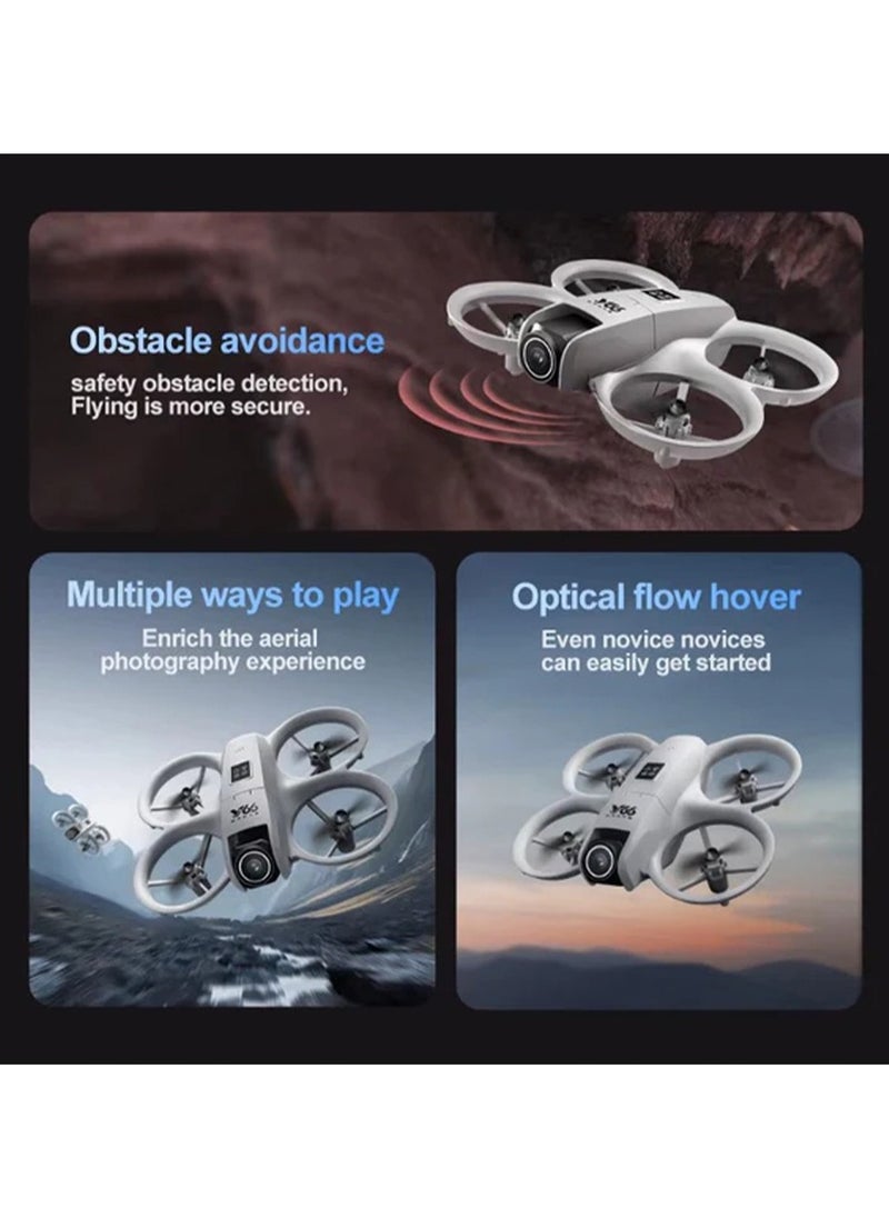 Kids Fun Drone 2 – Easy-to-Fly Beginner Drone with 180° HD Camera, Obstacle Avoidance, 24-Min Flight Time, APP Control, Night LED Lights, Gesture Selfie & More – Perfect Gift for Kids & New Pilots