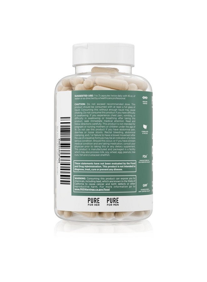 Pure for Men Daily Psyllium Husk Fiber Supplement Pure for Her | Digestive Regularity & Gut Health Support | Soluble Fiber Powder, 2,175mg Per Serving | 250 Capsules - Image 3