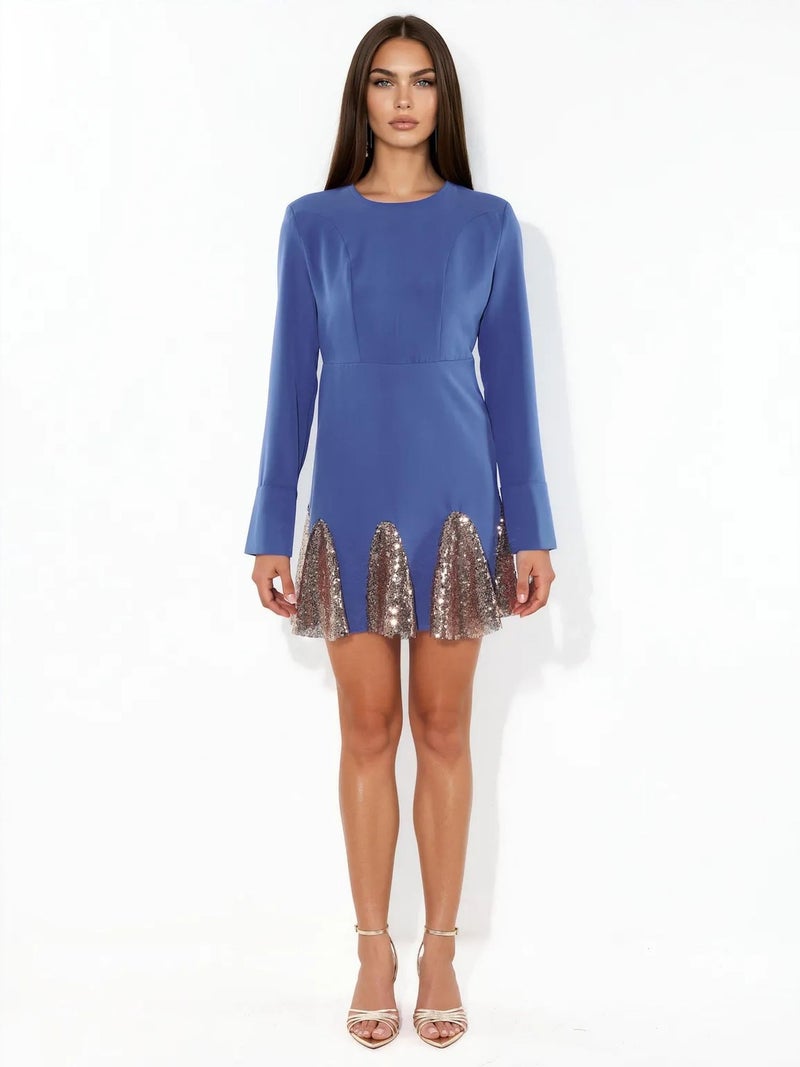 Jennyfer Sequin Mini Skater Dress - Image 1