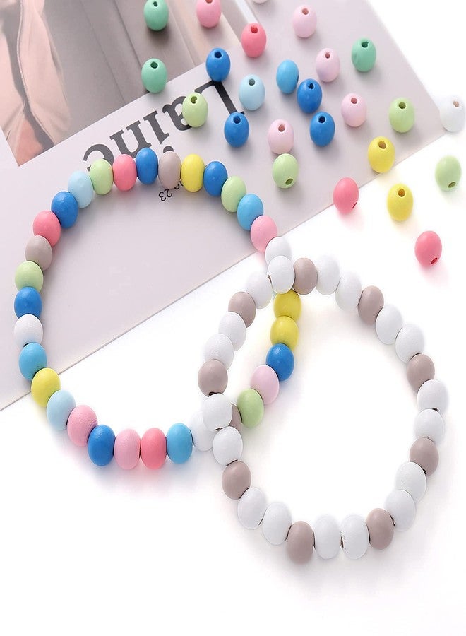HERZWILD 500Pcs Colorful Round Wooden Beads for Craft Natual Wood Beads Assorted Farmhouse Loose Craft Bead Painted Wooden Bead for Jewelry Making Friendship Bracelet Holiday Decorations(10mm) - Image 5