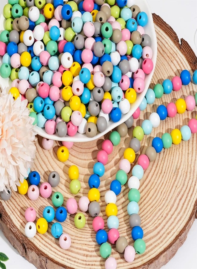 HERZWILD 500Pcs Colorful Round Wooden Beads for Craft Natual Wood Beads Assorted Farmhouse Loose Craft Bead Painted Wooden Bead for Jewelry Making Friendship Bracelet Holiday Decorations(10mm) - Image 3