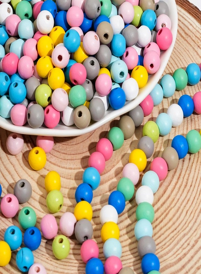 HERZWILD 500Pcs Colorful Round Wooden Beads for Craft Natual Wood Beads Assorted Farmhouse Loose Craft Bead Painted Wooden Bead for Jewelry Making Friendship Bracelet Holiday Decorations(10mm) - Image 4