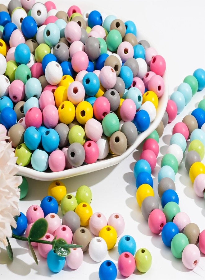 HERZWILD 500Pcs Colorful Round Wooden Beads for Craft Natual Wood Beads Assorted Farmhouse Loose Craft Bead Painted Wooden Bead for Jewelry Making Friendship Bracelet Holiday Decorations(10mm) - Image 1