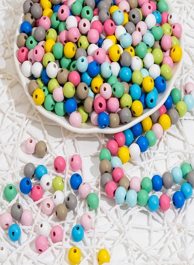 HERZWILD 500Pcs Colorful Round Wooden Beads for Craft Natual Wood Beads Assorted Farmhouse Loose Craft Bead Painted Wooden Bead for Jewelry Making Friendship Bracelet Holiday Decorations(10mm) - Image 2