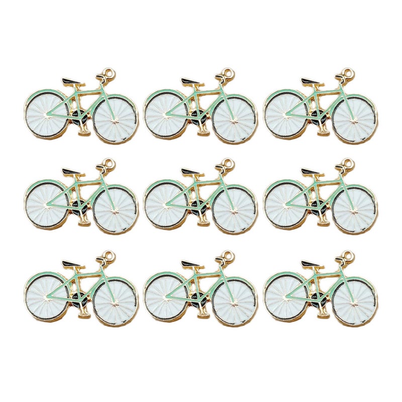 10pcs DIY Ornament Pendants Cartoon Bike Pendants Handmade Craft Pendants Keyring Hanging Decorations - Image 1