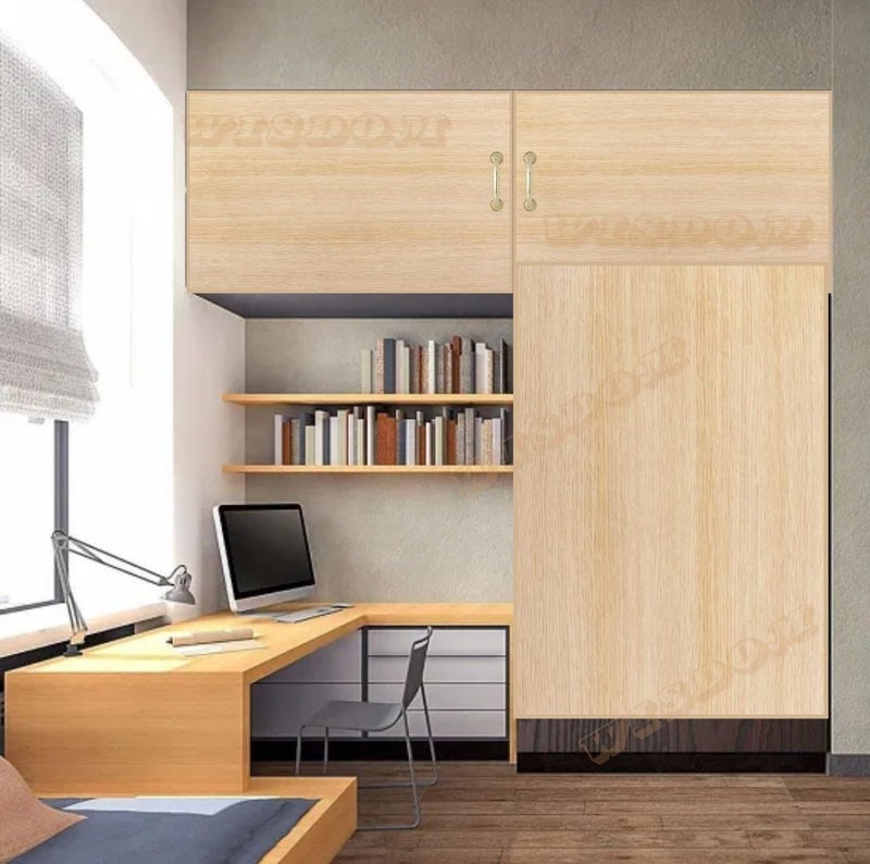 WISDOM Self Adhesive Wood Grain Wallpaper for Home Furnituer Cabinets Wallpaper 2 Feet x 8 Feet,Oak Wooden Wallpaper - Image 2