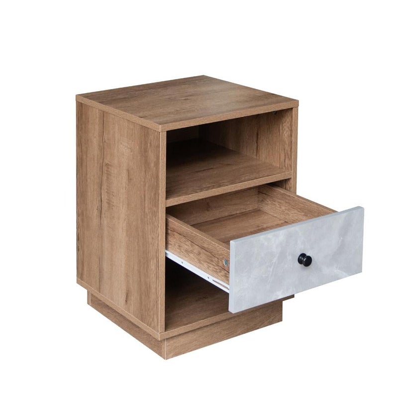 بيتي كومدينة سرير جانبية مع درج تخزين , خشب ماليزي - خشبي ورخامي - Image 3