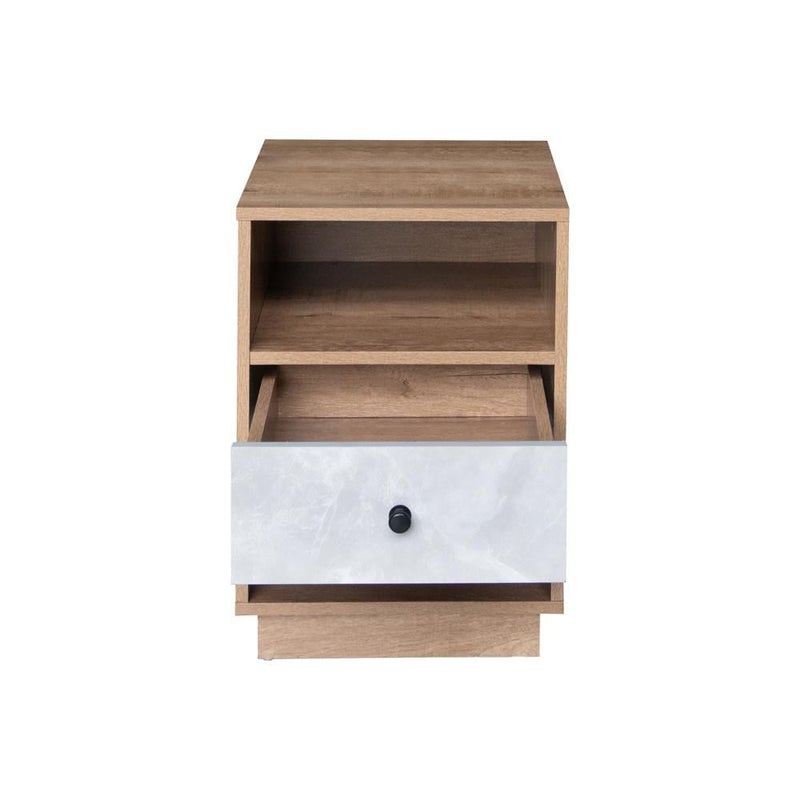 بيتي كومدينة سرير جانبية مع درج تخزين , خشب ماليزي - خشبي ورخامي - Image 2