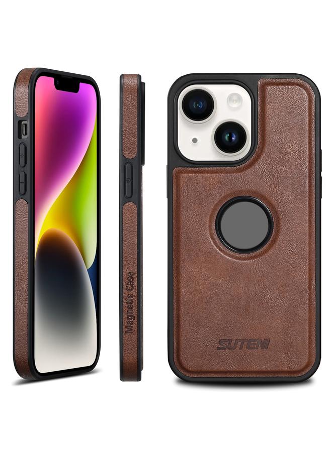 Suteni Case For iPhone 14 Plus G1 Magsafe Leather Back Phone Case - Image 1