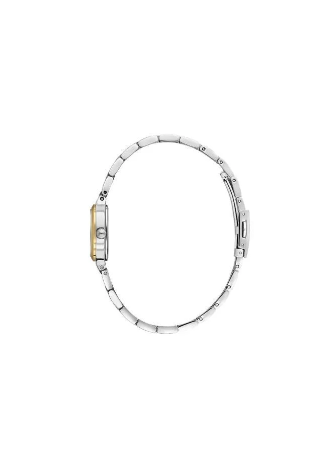DANIEL KLEIN Women's Stainless Steel Silver and Gold Alloy Case Analog Silver Square Sunray Dial Japanese Quartz Premium 30 Meters Water Resistant