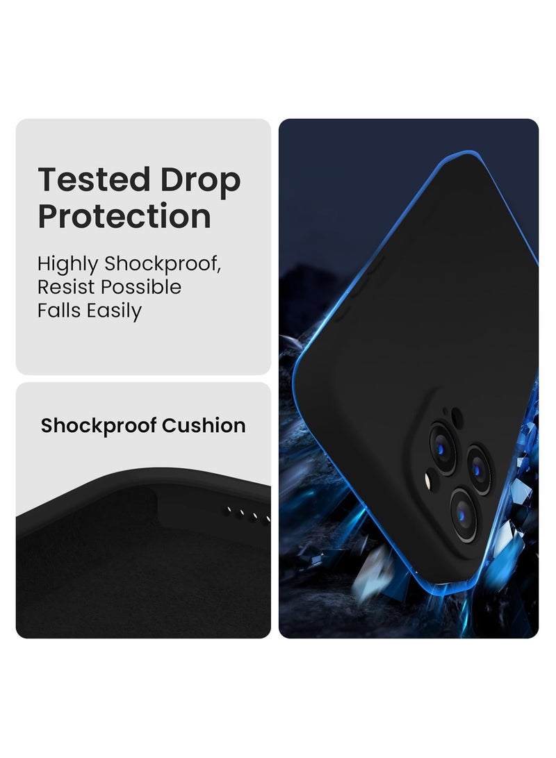 DUSALA Designed for iPhone 15 Pro Max Case, Silicone Upgraded [Camera Protection] for iPhone 15 ProMax Case with [2 Screen Protectors], Anti-Scratch Microfiber Lining, 6.7 inch, Black - Image 4