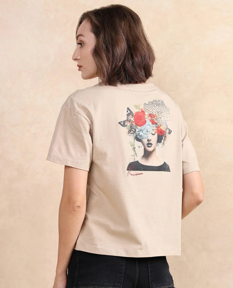 Rareism Women's Graphic Woman Printed T-Shirt