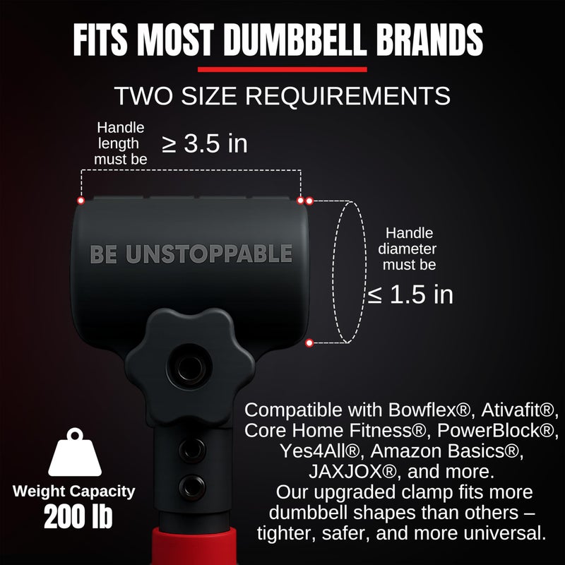 OJEXA Dumbbell to EZ Curl Barbell Converter Set, Adjustable Weights, 200 lb Capacity, Steel Clamp, Home Gym - Image 4