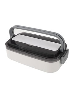 Thoraya 304 Stainless Steel Bento Box Adult Lunch Box Single Layer Microwave Safe Portable Split Bento Box for Students Office Workers White  - Image 1