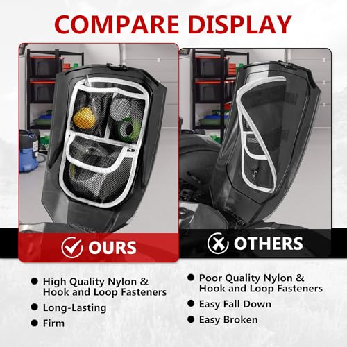 BAKAFOH 3 Mesh Pockets Front Trunk Lid Organizer Frunk Tool Storage Bag For Can Am Ryker 600 900 Sport Rally Edition 2019-2025 Accessories (Gray Piping) - Image 5