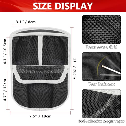 BAKAFOH 3 Mesh Pockets Front Trunk Lid Organizer Frunk Tool Storage Bag For Can Am Ryker 600 900 Sport Rally Edition 2019-2025 Accessories (Gray Piping) - Image 4