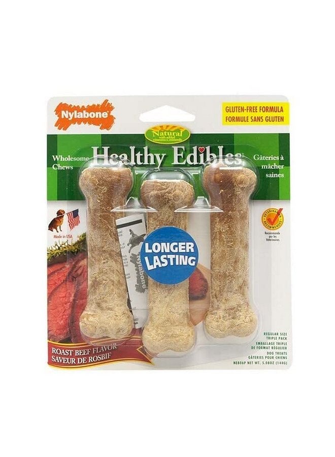 Nylabone Healthy Edible Beef Bone Reg 3pk