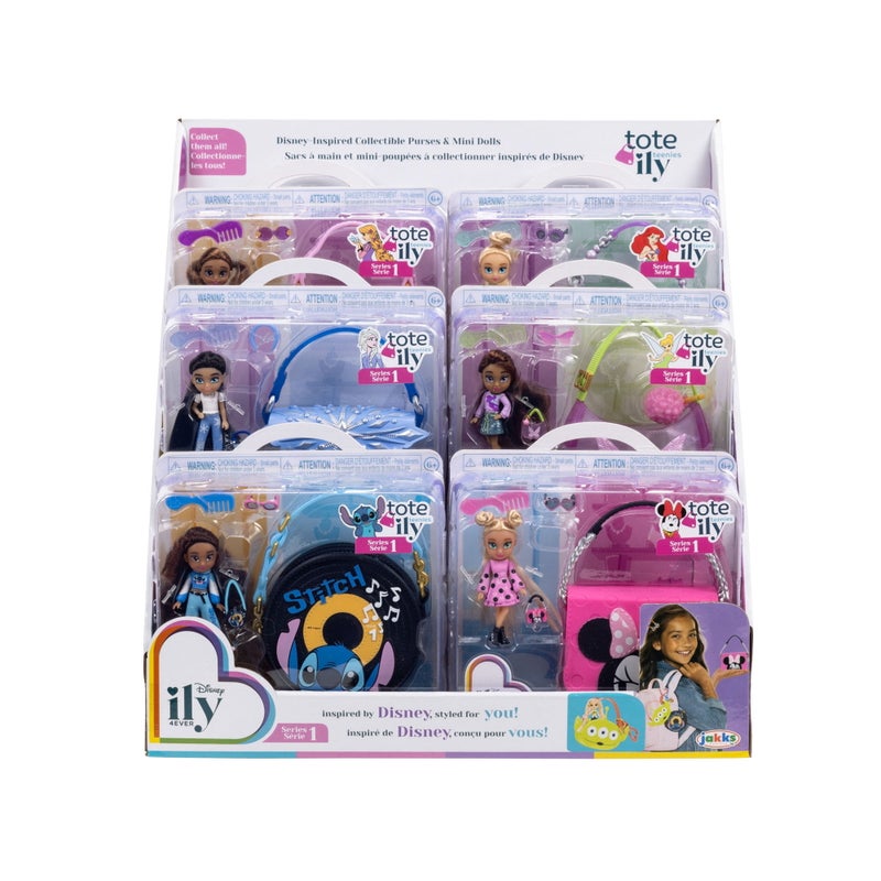 Jakks Tote ILY Teenies Disney Inspired Collectible Mini Doll & Purse (Assorted) - Image 1